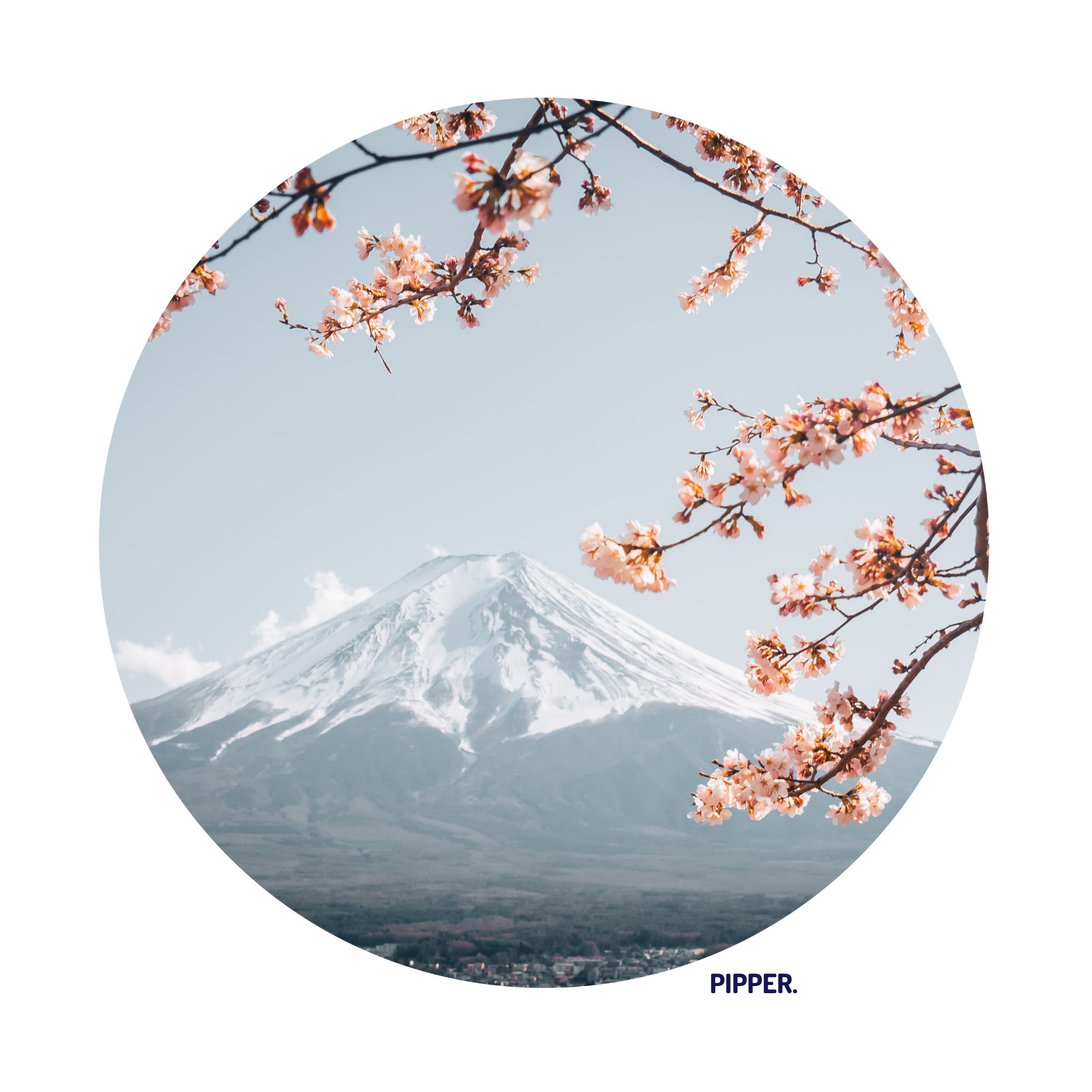 Textilní kruhová samolepka na zeď Japonsko